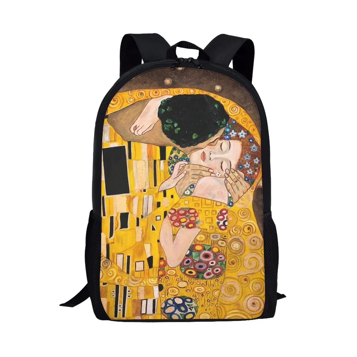 Oil Painting KissWaterlily Designer Girls School Bags Gustav KlimtMonet Fashion Back to School Schoolbags Women Laptop Backpacks