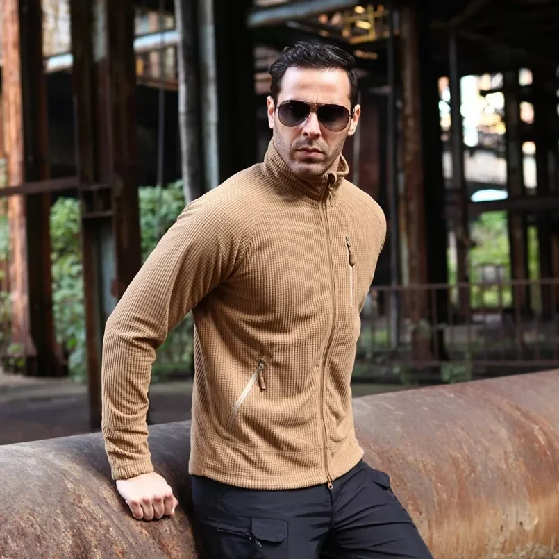 

Мужская Флисовая куртка в стиле милитари, демисезонная теплая спортивная куртка с флисовой подкладкой, ветрозащитные куртки для активного ...