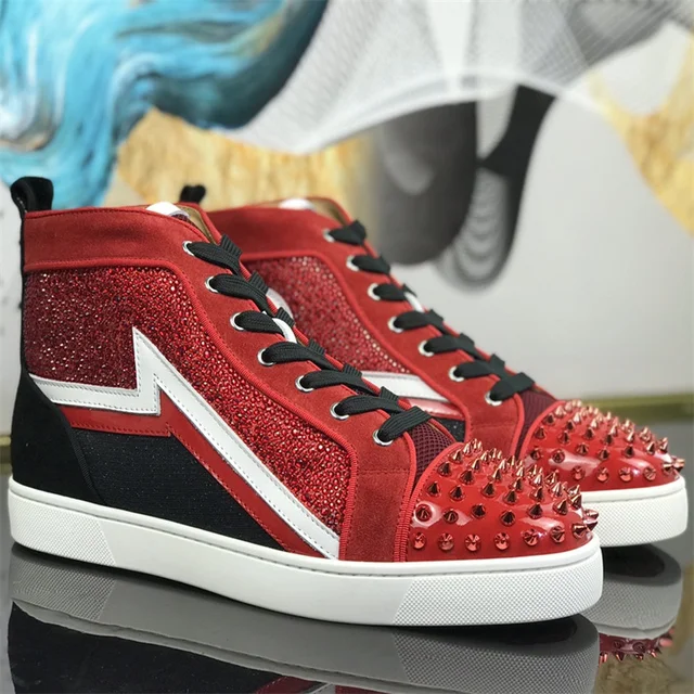 Louis Vuitton Mens Red Bottom Sneakers  Designer Luxury Red Shoes Men -  Luxury - Aliexpress