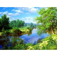 landscape nature diy embroidery 14ct 25ct 28ct cross stitch kits needlework craft set cotton thread printed canvas home