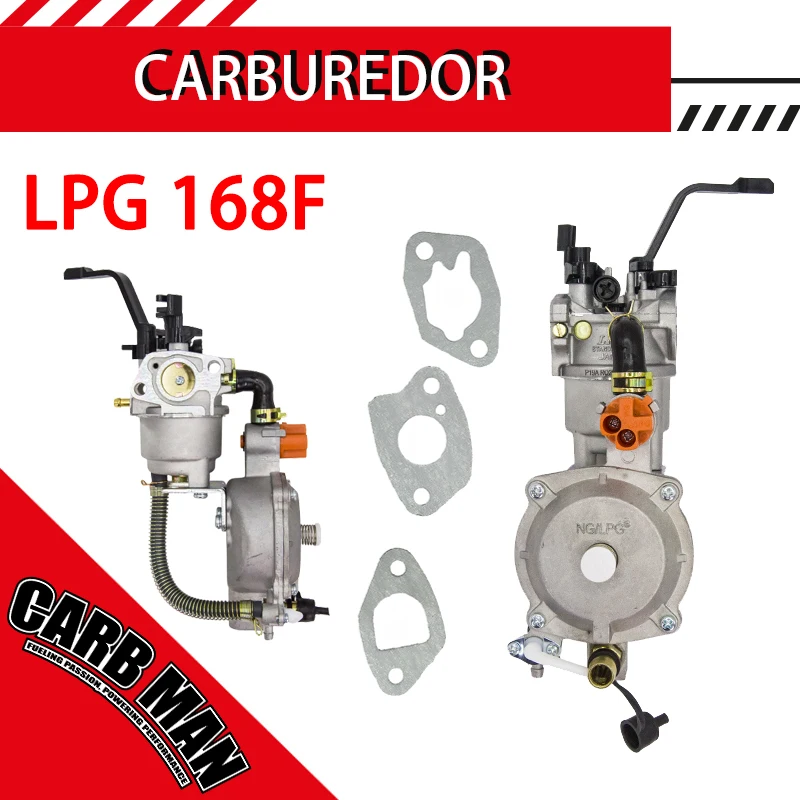 Фото Газовый генератор LPG NG 168F 2-3 кВт 6.5 л.с. с двойным топливным карбюратором для GX160 2 кВт 168F GX200 170F №1
