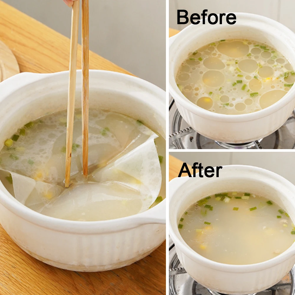 

Japanese 12 Piece/pack Food Oil on Paper Oil Absorption Membrane Pads 20 Cm Diameter Soup Oil - Absorbing Paper Kitchen Tools