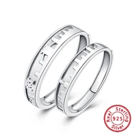 fashion trend allopatry cities adjuestable size silver 925 couple rings set engagement wedding bands charm fine jewelry