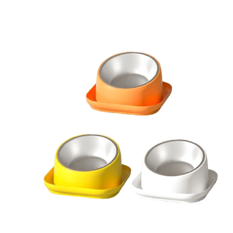 

Elevated Dog Bowls Stress Free Pet Feeder and Waterer with Base Anti Vomiting 15° Tilted Raised Nonslip No Spill