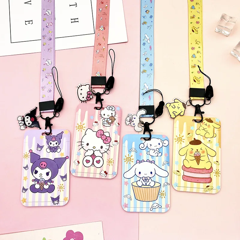 

Аниме Sanrio Kawaii My Melody Kuromi KT Cinnamoroll набор мультяшных карт Творческий набор для удостоверения личности для студентов набор ключей и аксессуаров