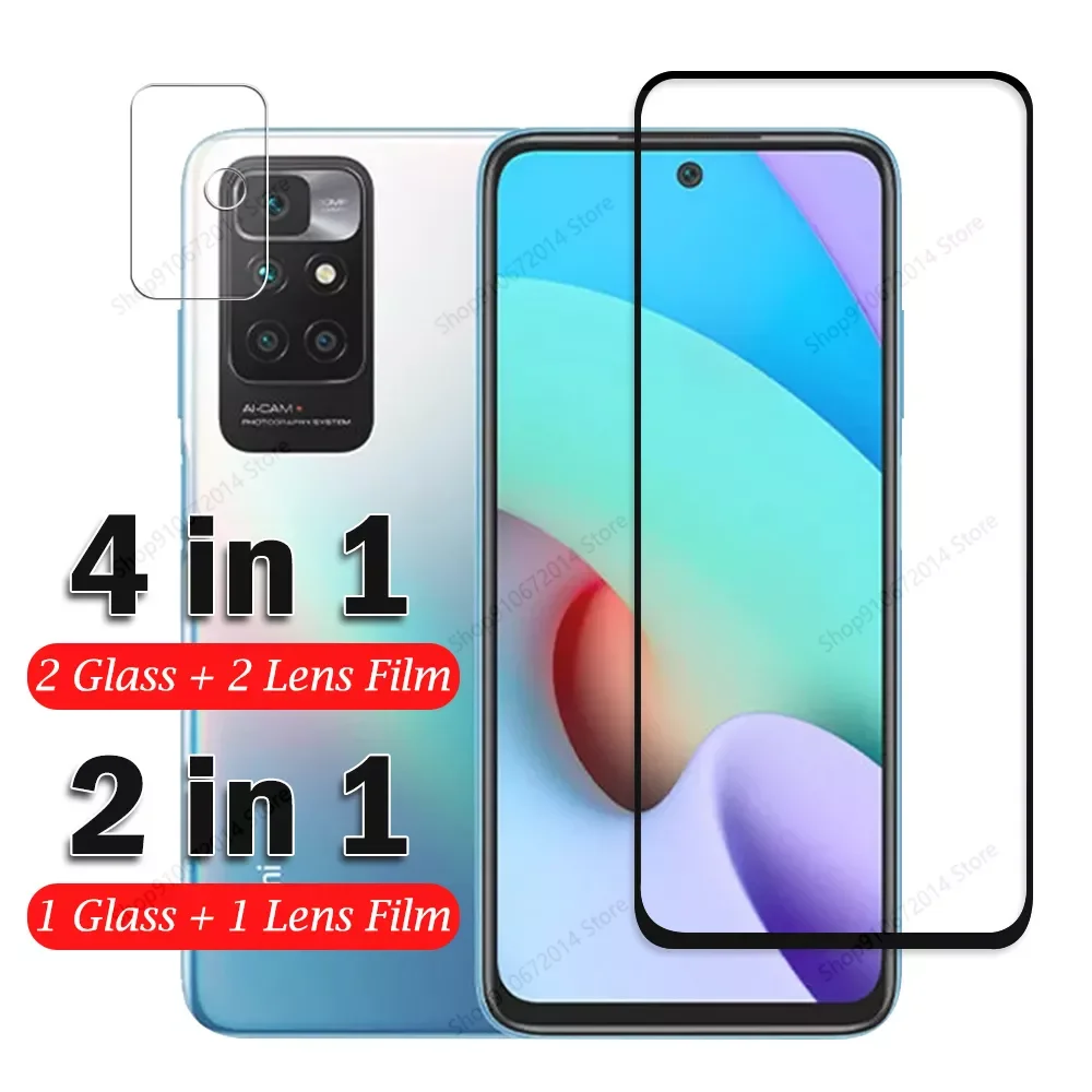 

For Xiaomi Redmi 10 Glass For Redmi10 2022 6.5inch Tempered Glass For Redmi 10X 10C Screen Protector+Camera Lens Protective Film