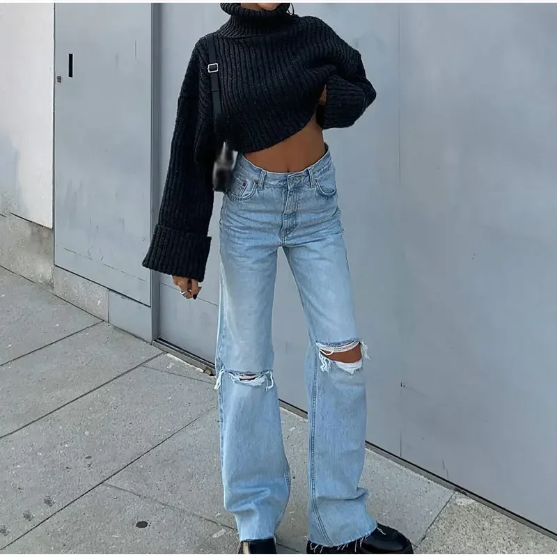 Рисунок 6 - Винтажные мешковатые прямые джинсы с высокой талией