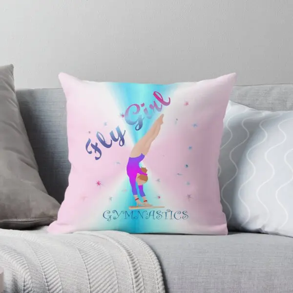 

Gymnastics Fly Girl With Background Printing Throw Pillow Cover Case Cushion Wedding Waist Bedroom Throw Pillows not include