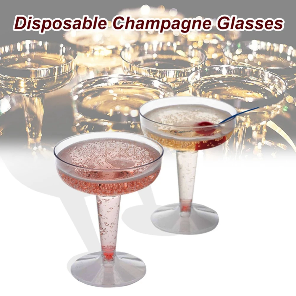 

20 шт., одноразовые прозрачные пластиковые бокалы для шампанского
