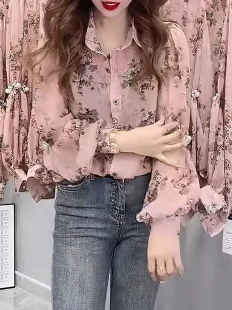 Модные женские рубашки с длинными рукавами больших размеров новинка весны 2024