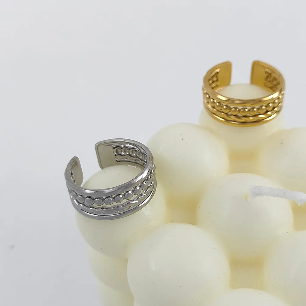 

Gold Silver Color Wedding Rings Simple Geometric Multilayer Winding Handmade Jewelry for Women Adjustable Ring