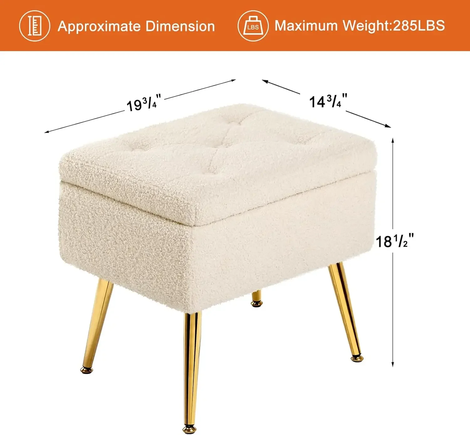 Табурет под раковину стойка Sherpa с хранилищем стул из искусственного меха для