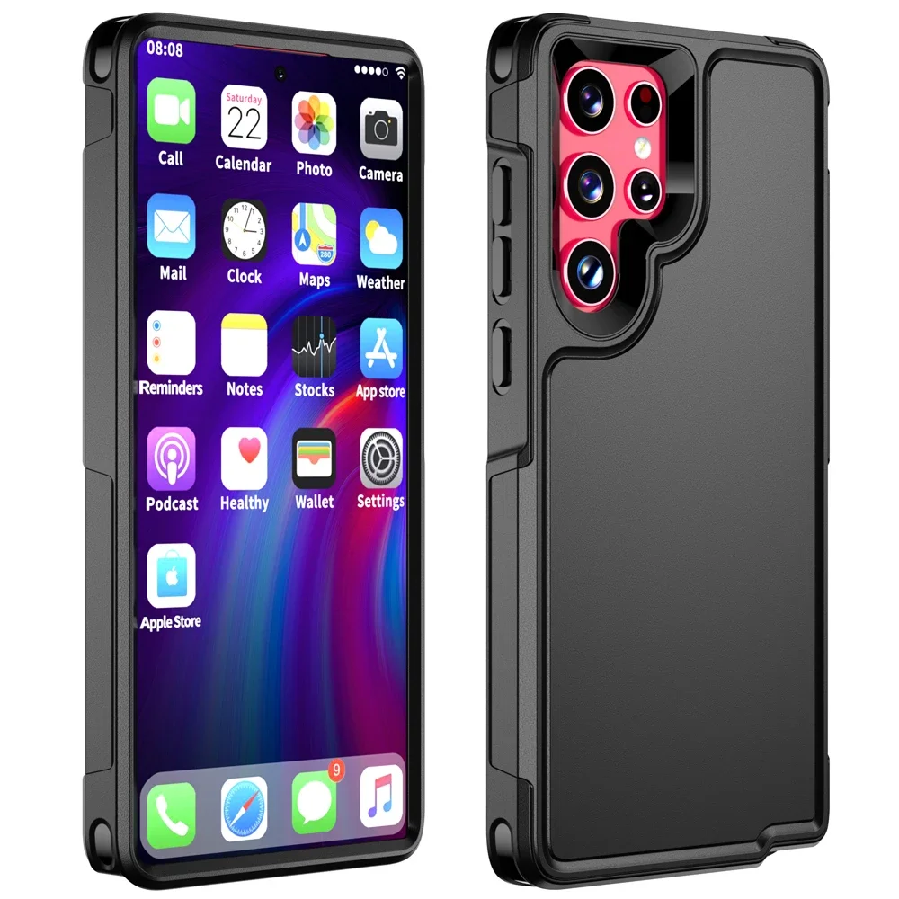 Противоударный чехол с аксессуарами для Samsung Galaxy S24 Ultra Plus матовый защитный