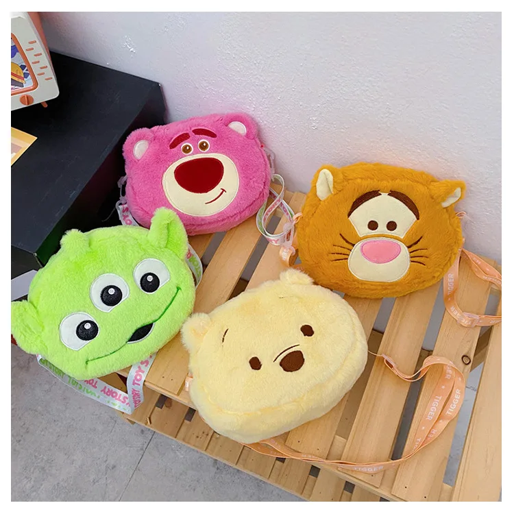 

Модные аниме сумки на плечо Disney Stitch Winnie Tigger 8821, сумка, плюшевая мультяшная Повседневная сумка-мессенджер для девочек, подарок для детей