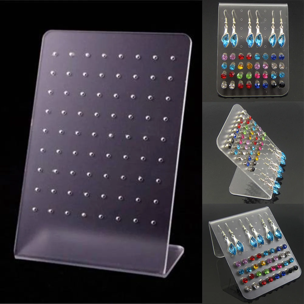 

72 Holes Showcase Rack Jewelry Plastic Earring Board Holder Ear Studs Display Stand For Women Ear Studs Storage Rack Storage