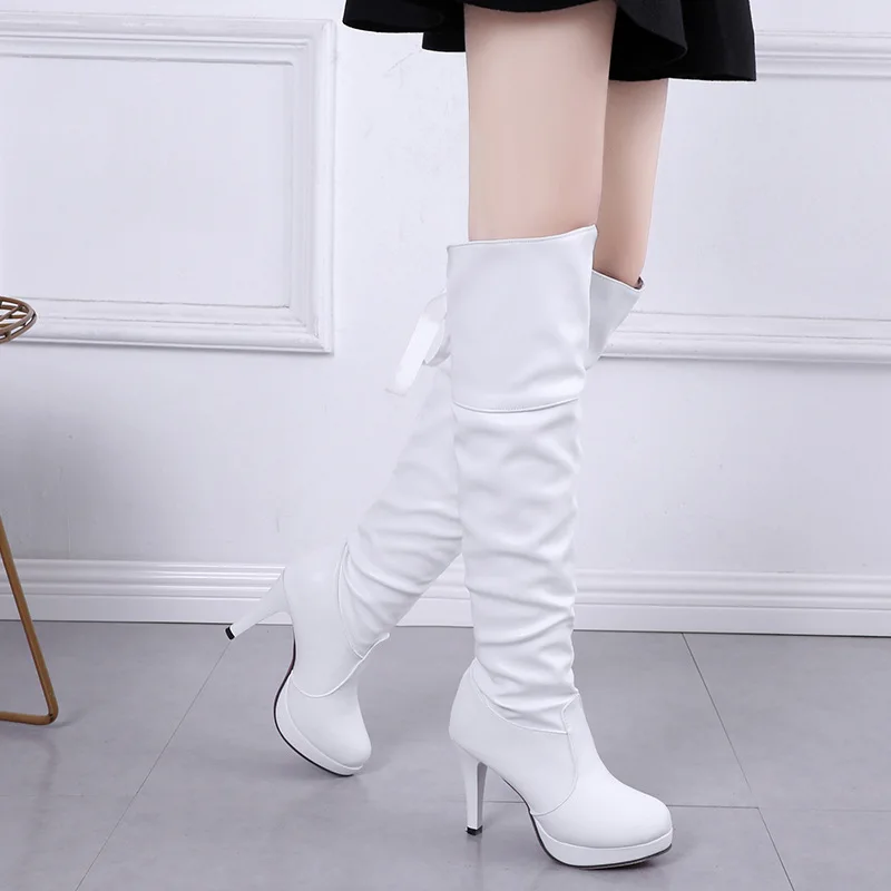 Fashion High Boots Women Red Sole Shoes Classics Casual All-match Knee High Boots Woman Spring Autumn Modern Boots Ladies Shoes