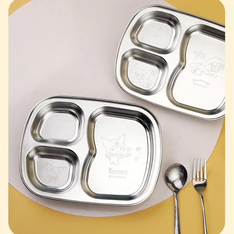 Лидер продаж стальная обеденная тарелка Sanrio Hellokitty Sus304 мультяшная для фаст-фуда