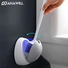 Силиконовая щетка для унитаза AHAWILL с основанием, аксессуары для унитаза, сливная щетка для унитаза, настенные инструменты для уборки, домашние наборы для ванной комнаты