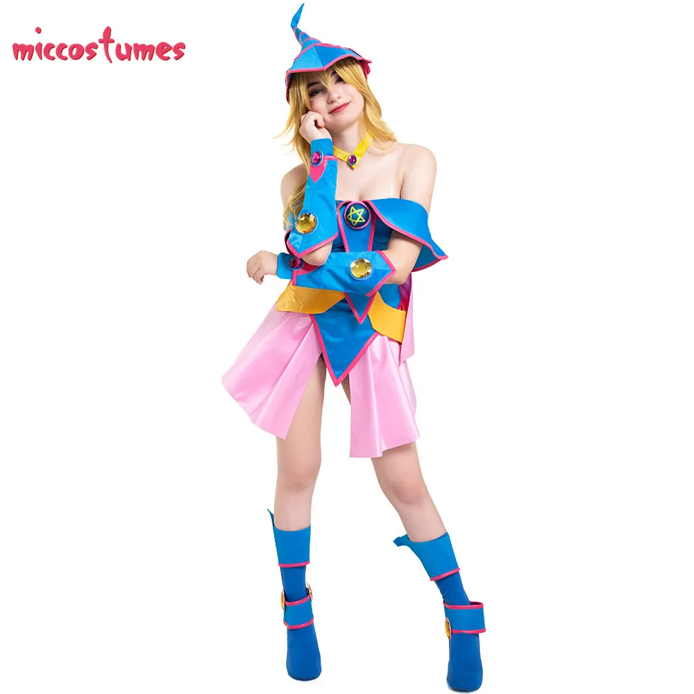 Women's Dark Magician Girl Cosplay Costume with Hat for Woman Halloween cosplay costume Outfit