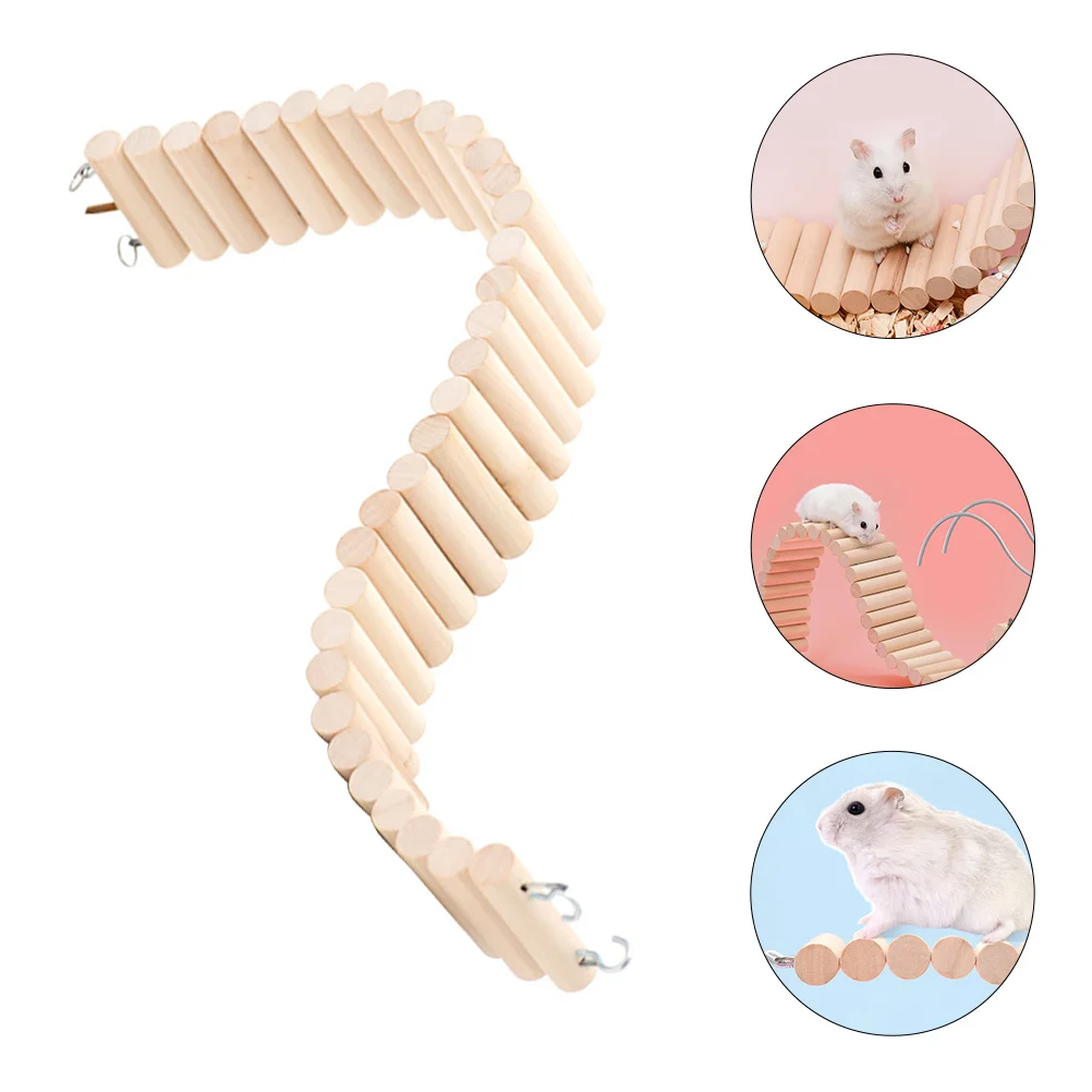 

Ladder Small Hamster Parrot Climbing Cage Wooden Wood Platformbird Hideout Petschewing Bridge Chew Ladders Animal Pet Squirrel