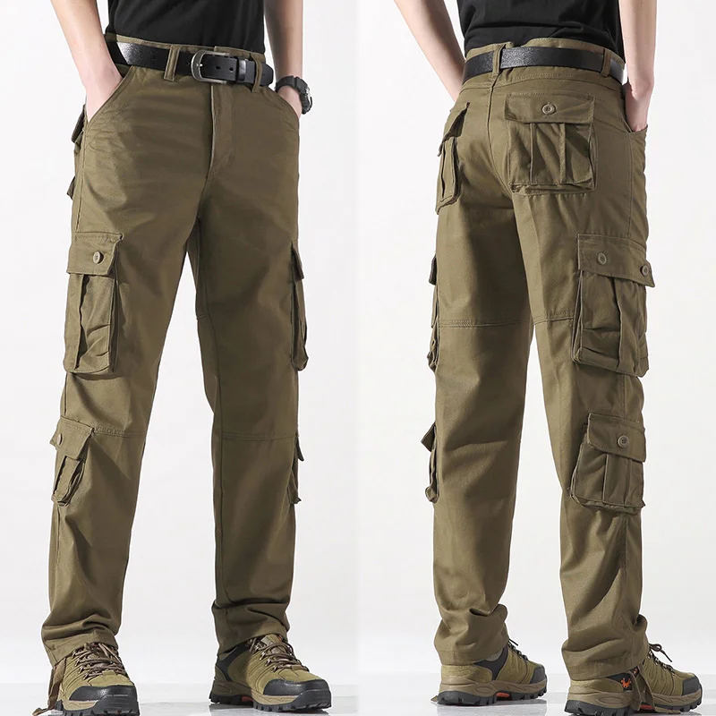 2023 Sprin Mens Caro Pants Kaki Military Men Trousers Casual Cotton Tactical Pants Men Bi Size Army Pantalon Militaire omme images - 6