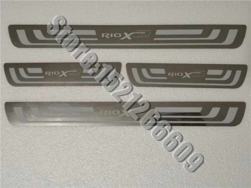 

for New KIA RIO 2015-2021 2022 2023 EU RIO X Line Door Sill Cover Sticker Stainless Steel Door Sill Scuff Plate Car Accessories