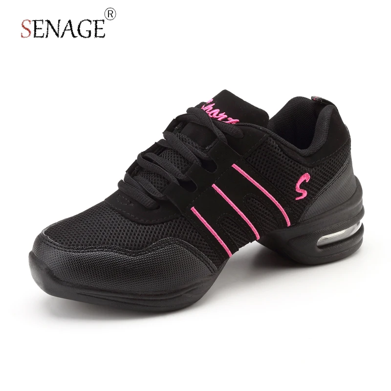 SENAGE High Quality Sports Feature Soft Outsole Breath Dance Shoes Sneakers for Woman Practice Shoes Modern Dance Jazz Shoes