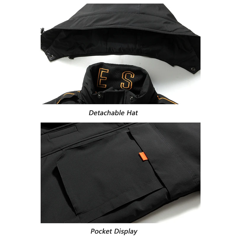 Down Jacket  Large Size Men's Mid Length Hooded Couple Coat Outdoor Thickened Insulation Thermal Waterproof Windproof Clothing