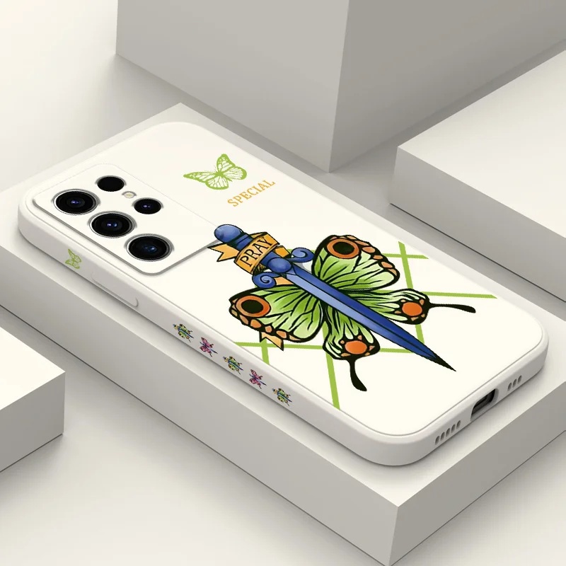 

Чехол для телефона с изображением бабочки и меча для Samsung Galaxy S23 S22 S21 S20 Ultra Plus FE S10 S9 S10E Note 20 ultra 10 9 Plus