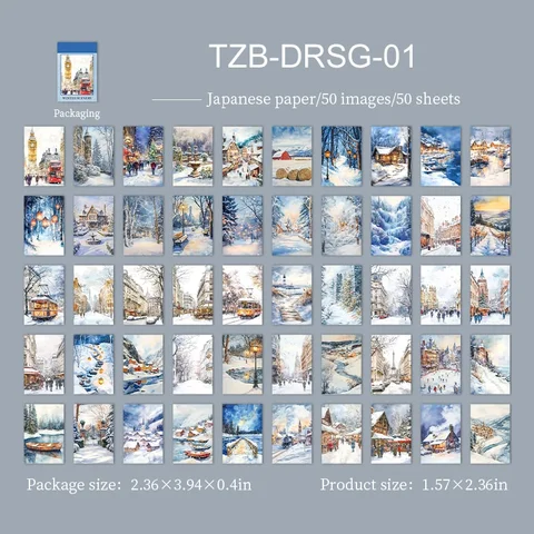 Мини-наклейки JIANWU "Зимний пейзаж"