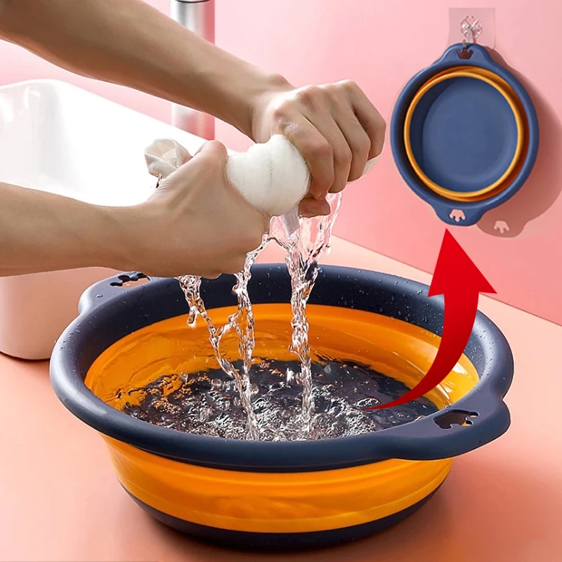 

Foldable Laundry Wash Plastic Travel Folding Wash Basin Durable Portable Cleaning Tool Bathroom Household Supplies Saving Sapce