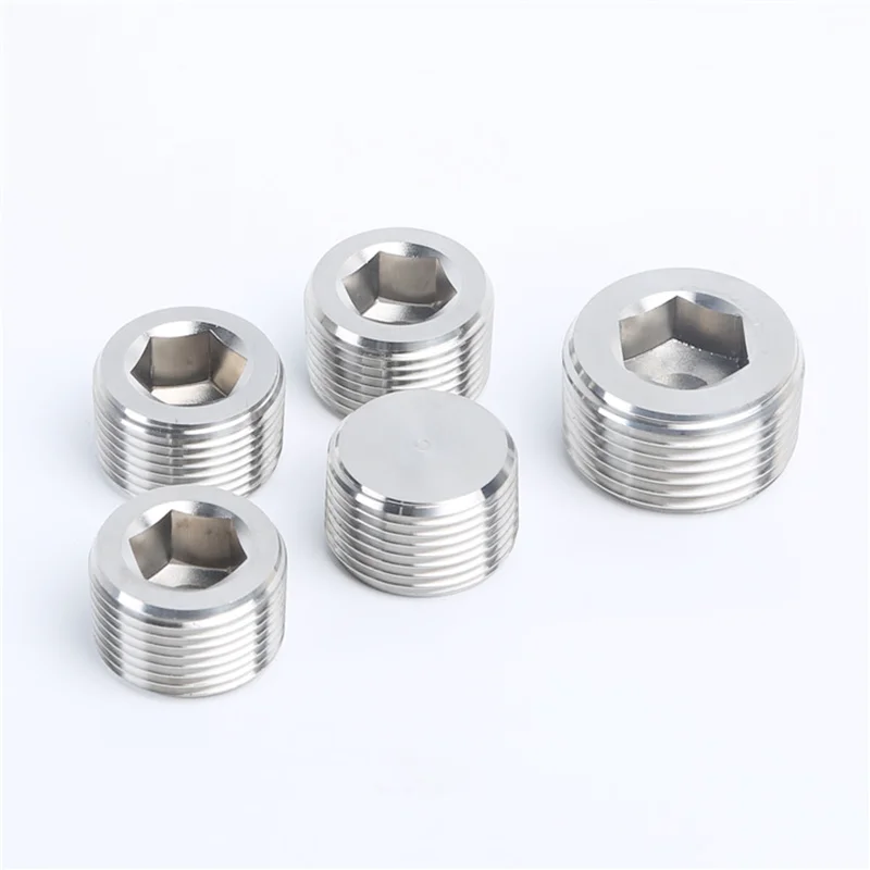 

Hexagon plug Pneumatic joint plug inner hexagon all copper nickel plated plug 01/02/03/04 1/8 1/4 3/8 1/2 Outer Hexagon for Air