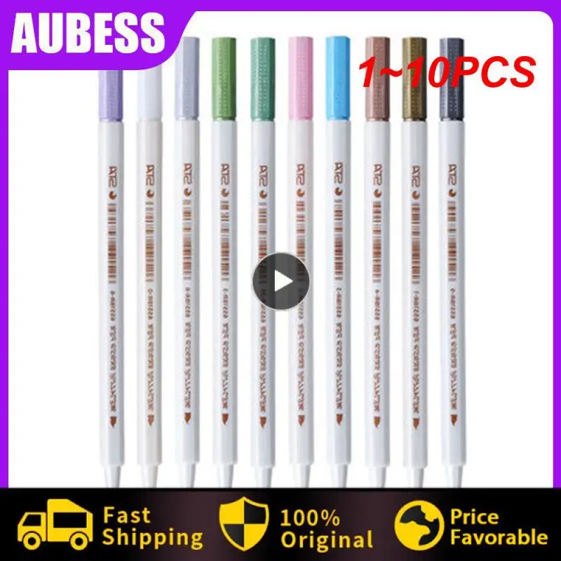 

1~10PCS Colors STA Metallic Marker Pen Scrapbooking Crafts Card Making Brush Round Head Art Pen Drawing Stationery Office