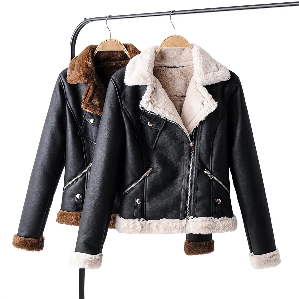 Sheepskin Fur Motorcycle Coat 2022 Winter New Mid-length Fashion Korean Style Fur Coat for Women