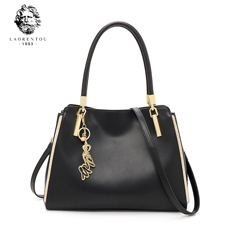 

LAORENTOU Large Capacity Ladies Handbag Leather Women's Shoulder Messenger Bags Versatile Commuter Tote Bag