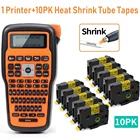 Промышленный изготовитель этикеток и 10PK ленты для тепловой трубки 12 мм, совместимые с этикеточной лентой Brother, стандартная портативная кабельная обертка Qwerty