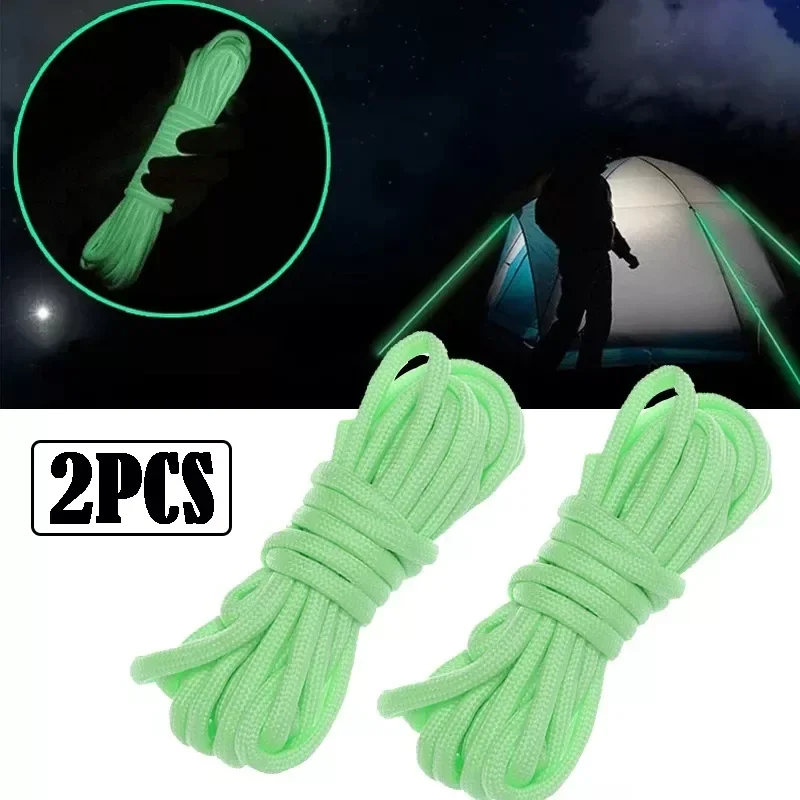 Glow In The Dark Luminous Paracord  3 Meters Survival Paracord  Rope Camp Glow Paracord 550LB Lanyard Ropes Outdoor Ropes
