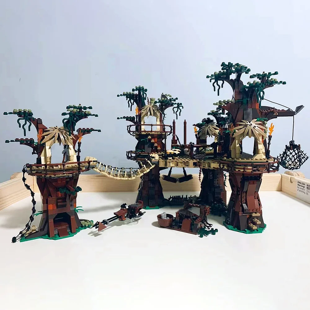 

Hot Classic Star Ewok Village Model Ideas Street View 10236 Moc Architecture Modular Building Blocks Bricks Children Toy 1990PCS