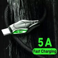 led usb cable 5a fast charging micro usb type c cable for iphone 12 pro max xiaomi samsung mobile phone usb c charge cord cable