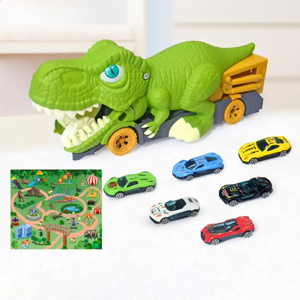 

1 Set Burr-free Miniature Vehicle Toy Dinosaur Transport Container Children Toy Birthday Gift Children Car Toy Pull Back Car
