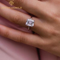jovovasmile moissanite gold rings 925 silver 3 15carat 9x7 75mm elongated asscher cut lab diamond 1 5mm wedding dainty band