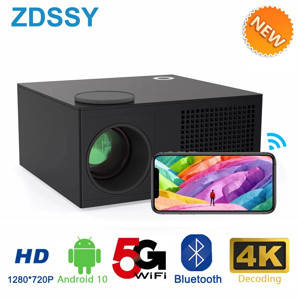 

ZDSSY P36 Mini Projector 4K Supported Android 10 WIFI Projectors 2K Native 720P Home Theater LCD Video Beamer Full HD Beamer