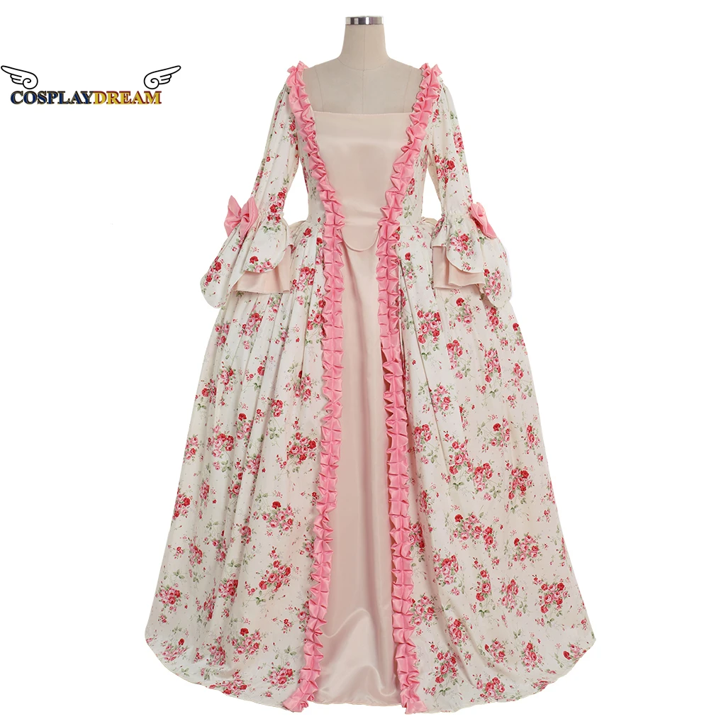 

Благородное платье Rococo королевского двора, розовое Цветочное платье Rococo, бальное платье в стиле барокко, искусственное платье, средневековая одежда 3XL
