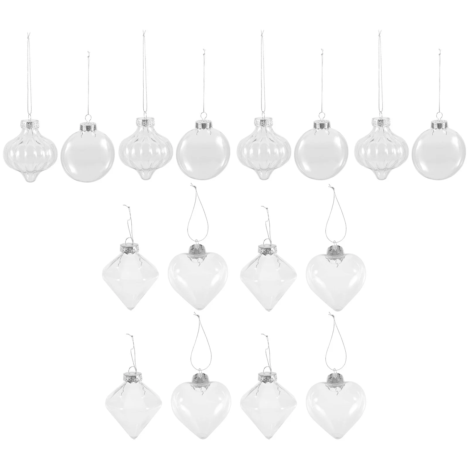 

16 Pcs Decor Xmas Ball Decoration Hanging Christmas Decorations Balls Aluminum Tree Ornaments Baubles Fillable