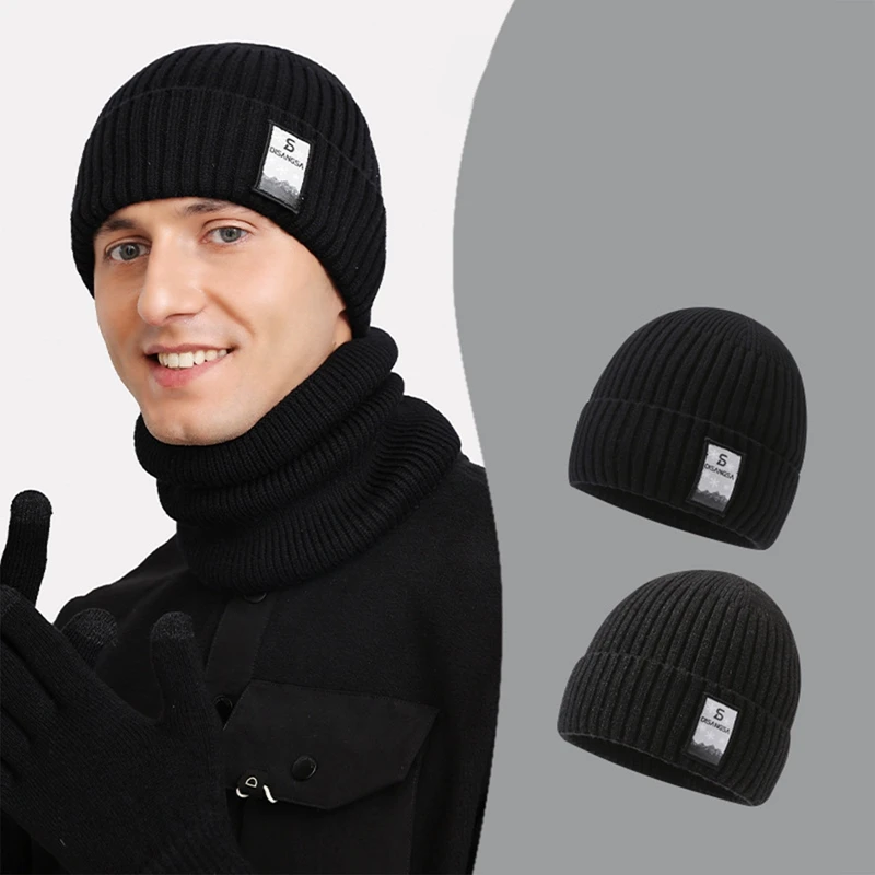 

Новые зимние шапки унисекс с меховой подкладкой для мужчин и женщин, модная Теплая Шапка-бини, повседневная утепленная Лыжная спортивная зимняя вязаная шапка