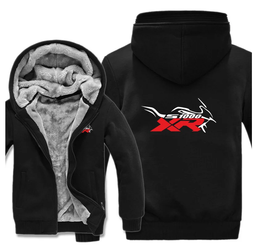 

2022 New motorcycle S1000Xr Hoodies Men's Print Jackets Winter Fleece Zipper Thicken Men Hooded Comfortable Padded Brand Sweatsh