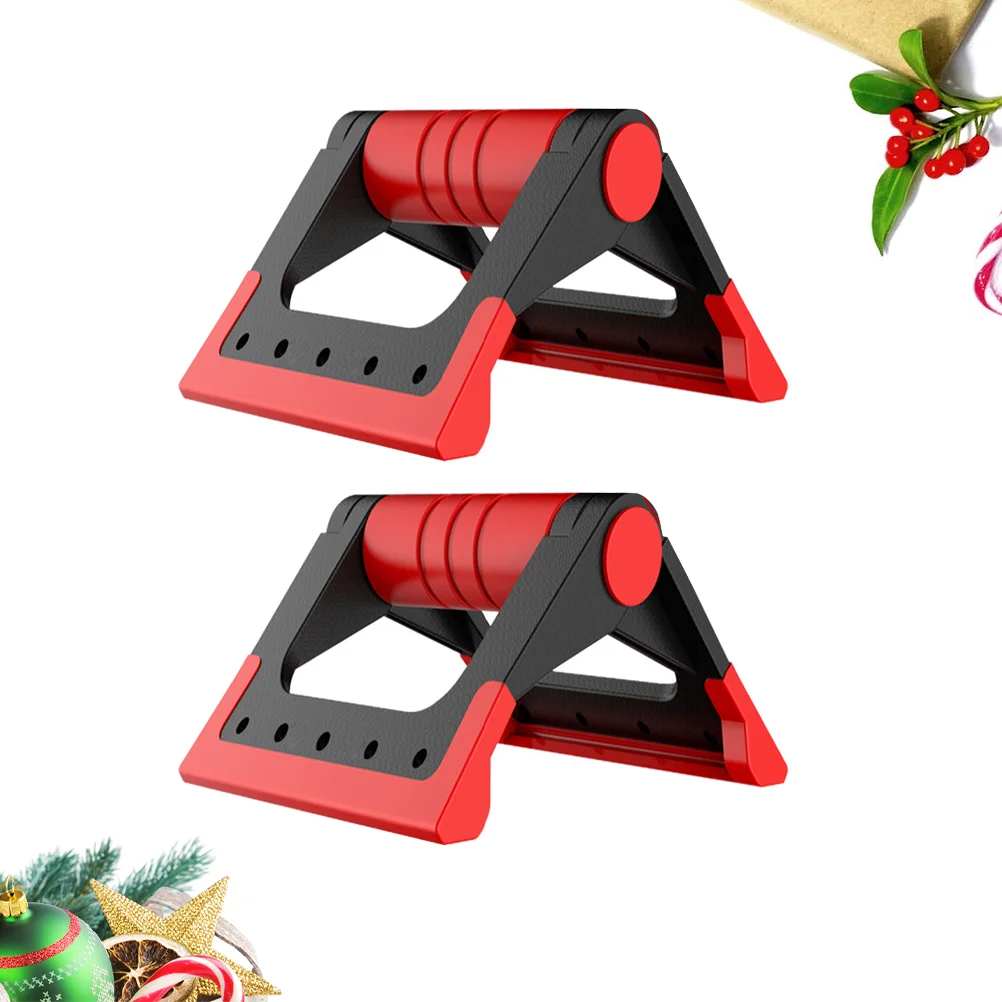

1 Pair Foldable Push-up Bracket Home Use Fitness Push-Ups Stand Push-up Rack Fitness Equipment (Red)