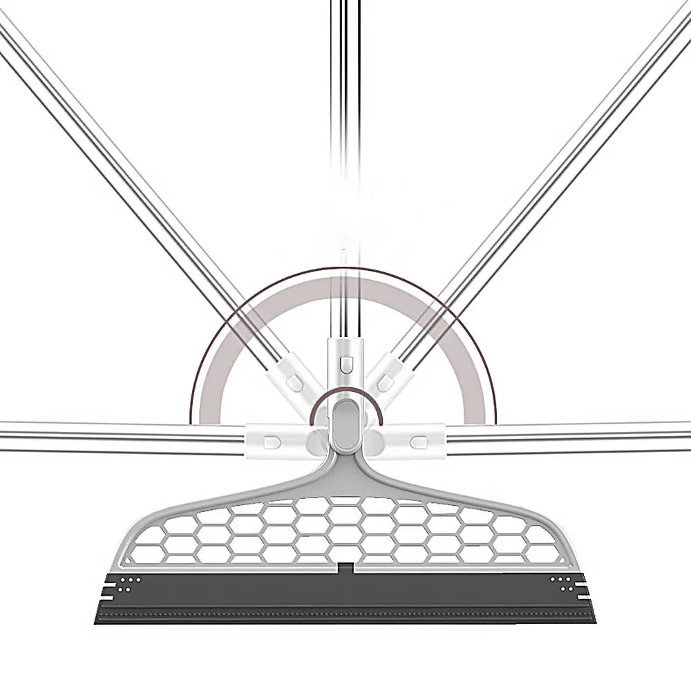 

Magic Wiper Broom Wipe Squeeze Silicone Mop For Wash Floor Multifunctional Clean Tools Telescopic Rod&Microfiber Handle Head