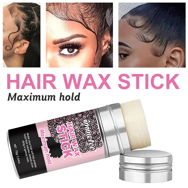

75g Hair Wax Stick Edge Control Wax Anti-Frizz Strong Hold Hair Wigs Styling Cream Broken Hair Oil Wax For Men Women