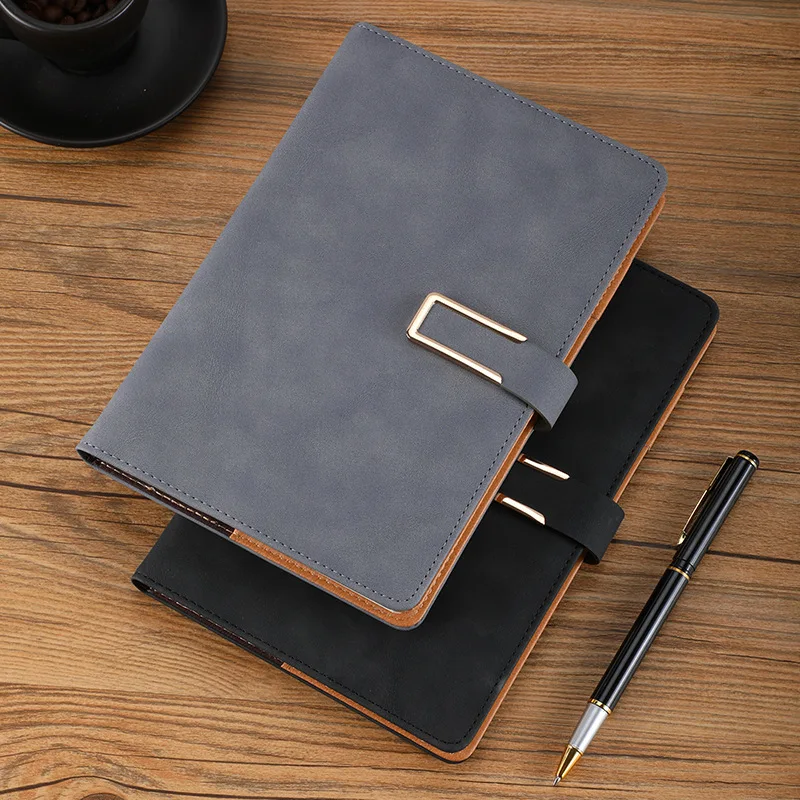 

A5 Business Notebook Soft Leather Notepad with Buckle Agenda Planner Organizer Journal Daily Office School Supplies Stationary
